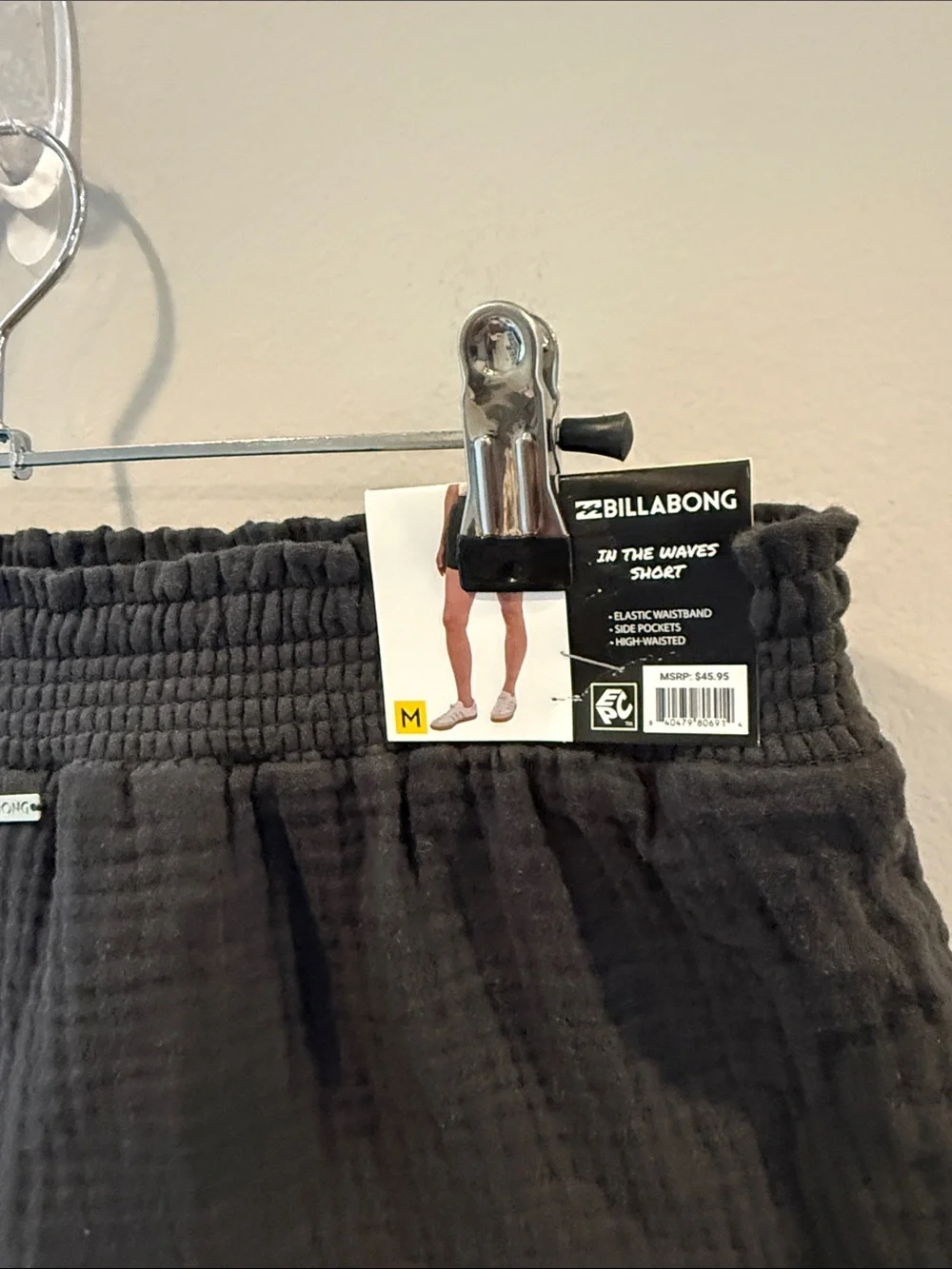 Billabong Black High-Waist Textured Pull-On Shorts gauze shorts